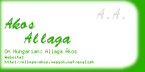 akos allaga business card